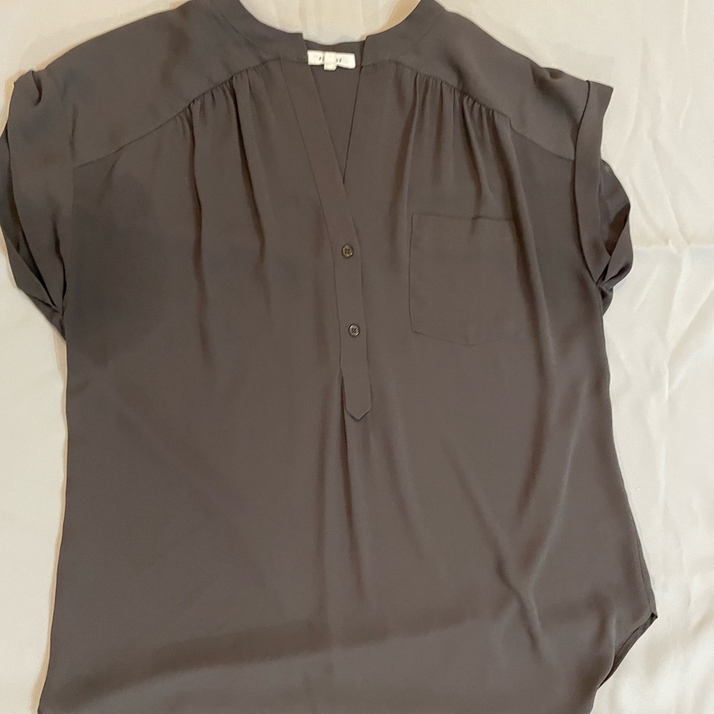 Womens grey flowy blouse